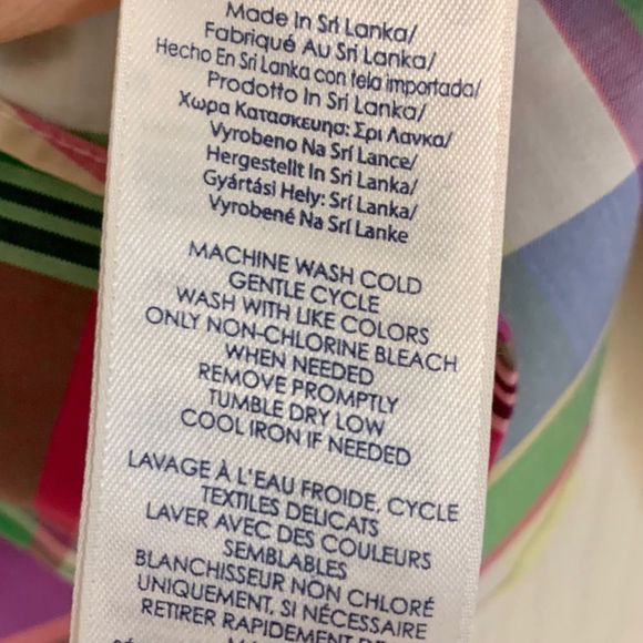 Chaps No Iron Plaid 3/4 Sleeve Blouse EUC - Picture 3 of 7